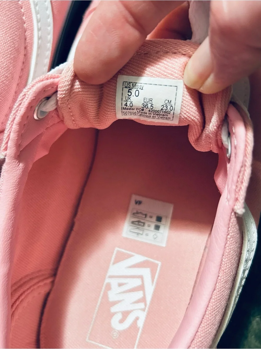 Vans Pink Canvas Low-Top Sneakers with White Stripe